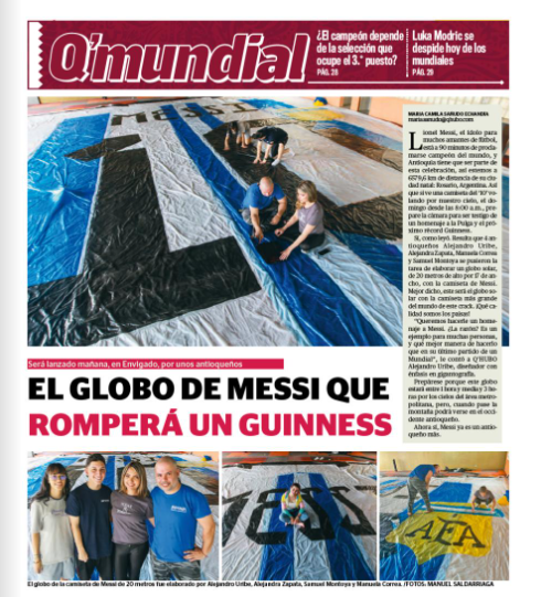 juanchoserrano_'s tweet photo. Notón de @cami_9715 en el @QHuboMedallo de hoy sobre el globo de Messi que hicieron en Envigado, Antioquia, Colombia. VAMOS ARGENTINA CARAJO 🇦🇷 https://t.co/ZQ5wt8w1zT