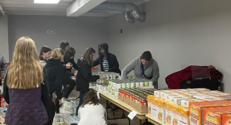 Walsh students participated in the Grocery Bag program this week.  They packed grocery bags for 80 Framingham families.  It was a wonderful community service activity