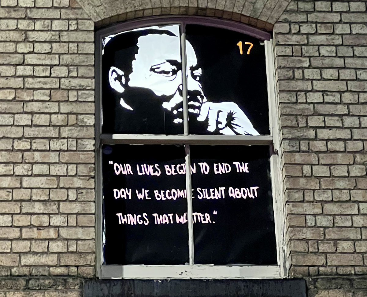 TheWarrenYP's tweet photo. Day 17 of our Alternative Advent Windows is a quote from Dr Martin Luther King reminding us that silence is not an option when people are struggling. The Warren will never be silenced because the young people of this city will always matter. #Solidarity #WarrenWindows #Hull ❤️ https://t.co/lZV2HSaAi0
