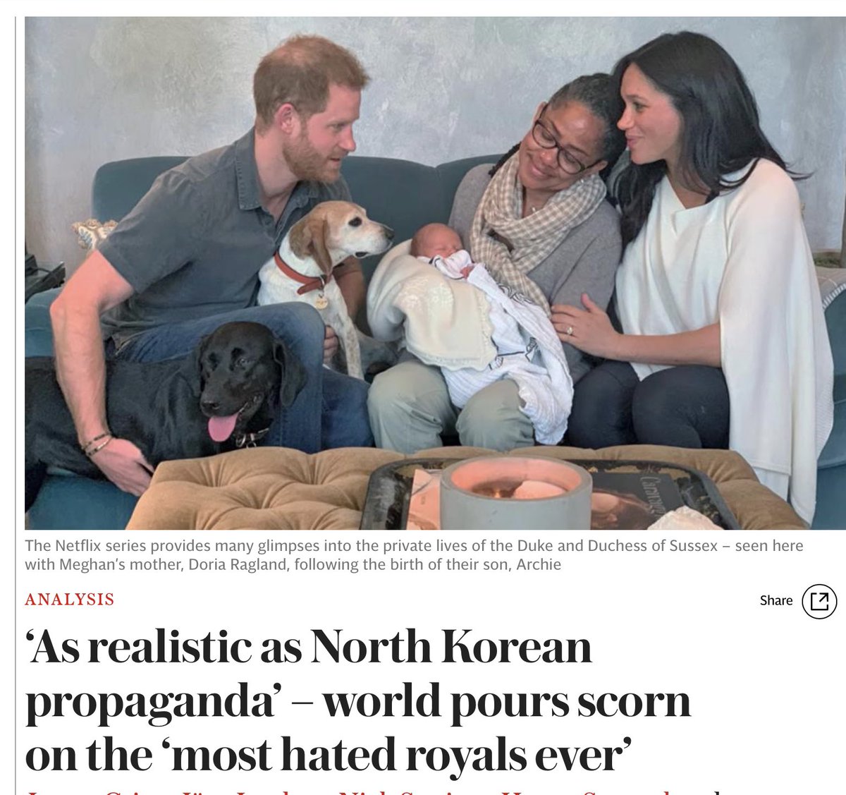 JenCarsonTaylor's tweet photo. 👀 <As realistic as North Korean propaganda. World pours scorn on the ‘most hated royals ever’.> https://t.co/c1I3cuQbKI