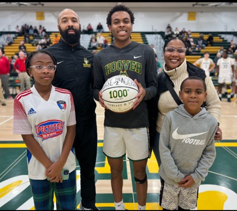DMHooverHoops's tweet photo. Congratulations To Guard Chase Henderson As He Was Honored Last Night For Scoring His1,000th Point For The Hoover Huskies! We are Proud of you Chase! https://t.co/1mMyZOKNyu