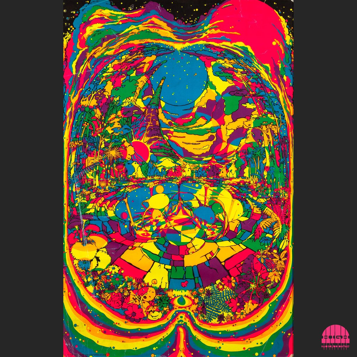 high_meadows's tweet photo. Last Generation, Childhood End by Michael Rhodes, year unknown

Another stunningly psychedelic blacklight poster from Rhodes. Probably from between 1969 and 1972.

#poster #posterart #counterculture #collectible #vintage #inspirational #blacklightposter #trippy #playwithyourmind https://t.co/RTcwRFASKg