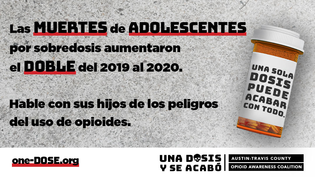 TravisCountyTX's tweet image. Aquí en #AustinTravisCounty, hemos encontrado fármacos como Adderall y Xanax—y hasta drogas recreativas como Molly—mezclados con fentanilo, un opioide letal. Aprenda más y encuentre recursos para empezar la conversación en one-dose.org.