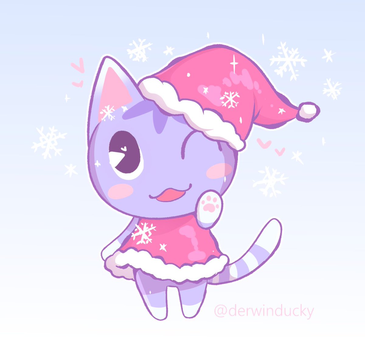 Merry toy day from a cute Rosie in a holiday outfit 🎄

#AnimalCrossing #acnh #rosie #acww #fanart