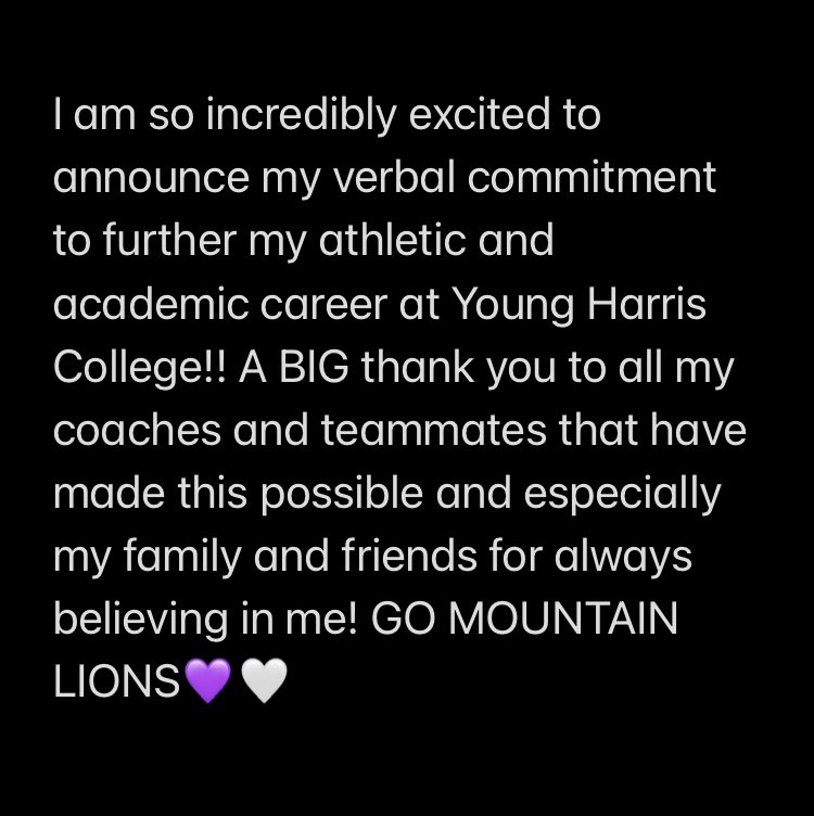 GO MOUNTAIN LIONS💜🤍!! And a big thank you to Coach Jessie for this opportunity!!  <a href="/YHC_Softball/">YHC Softball</a> <a href="/JessieHomesley/">Jessie Homesley</a> <a href="/softball_nghs/">NG Softball</a> <a href="/NGHSAthletics/">North Gwinnett Athletics</a> <a href="/NGHSAthletics/">North Gwinnett Athletics</a> <a href="/KlimMichael/">Michael Klim</a> <a href="/EASRecruiting/">Empowered Analytic Sports Recruiting</a>