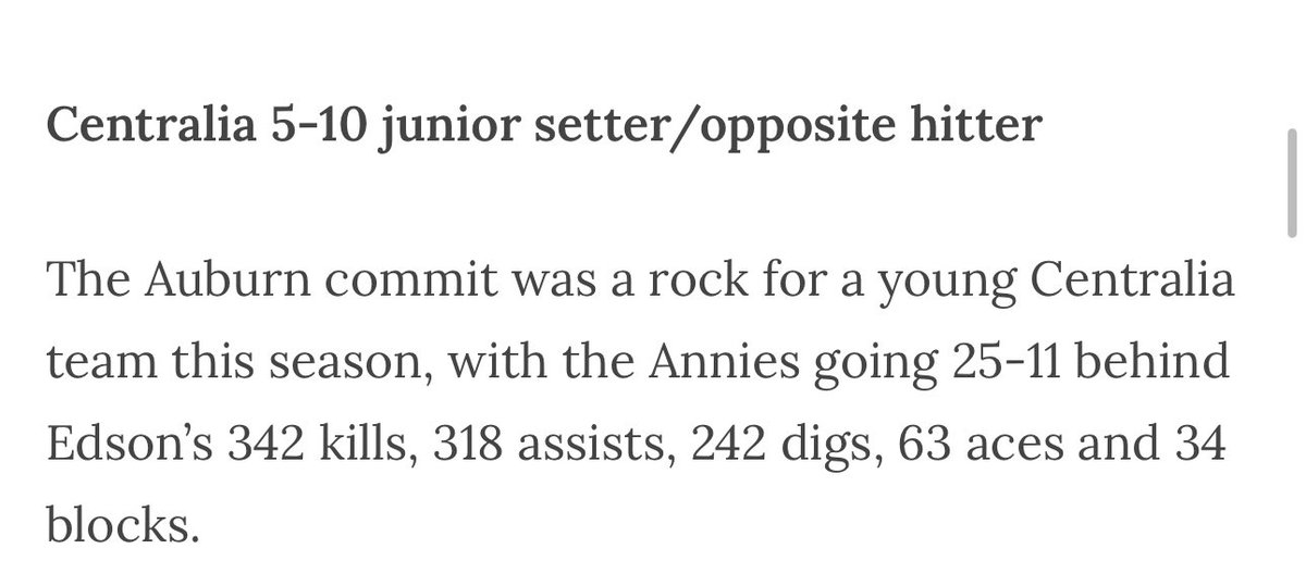 Congrats to our Kalei Edson on being selected as a member of the News Gazette 1st team all-state team.