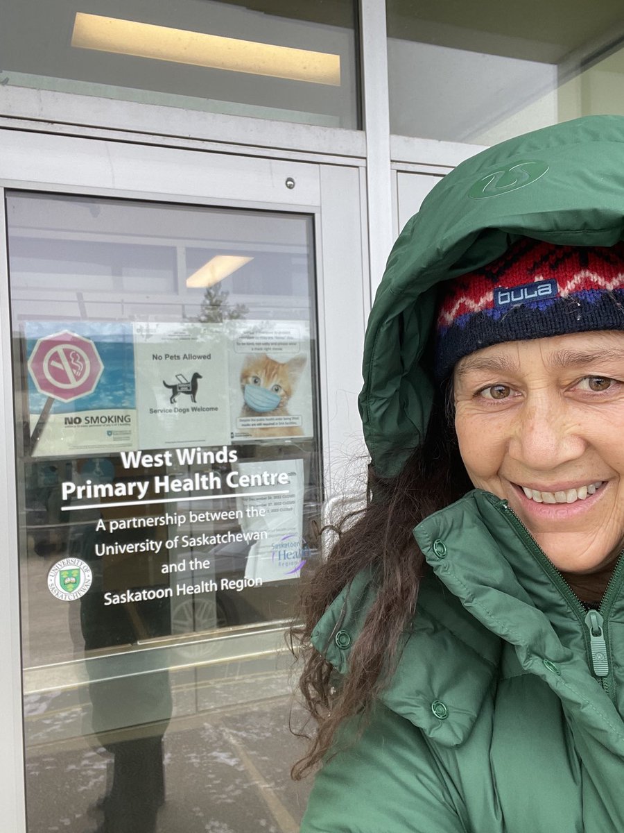 USaskAirini's tweet photo. I woke this Sat.morning &amp; thought “What are the first 10 things I give thanks for?” Here’s #11: a vax ‘top up’ today at West Winds Primary Health Care.I’m thankful for science &amp; vaccines, family health care,this USask medical training centre &amp; a MrBean movie as we wait post-vax! https://t.co/czYskAPpxM