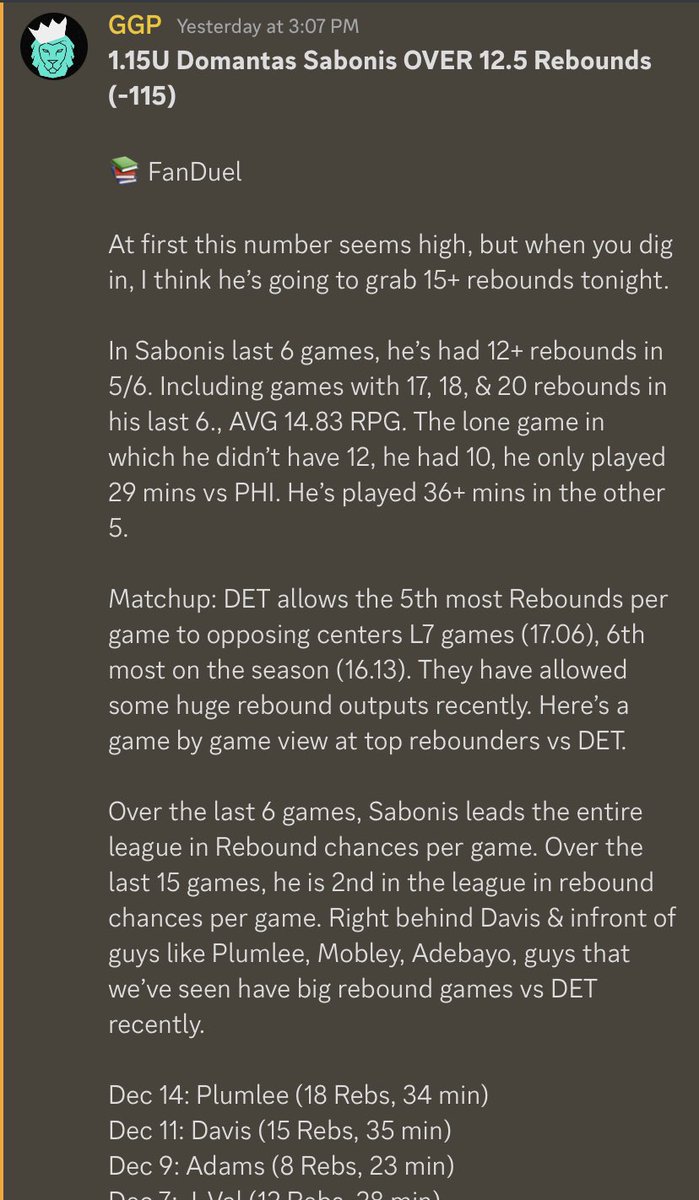 GamblingG0D's tweet image. 12-2 VIP Run! 💫💰🔥

✅ Sabonis REB
✅ CJ PTS
✅ CMC REC
✅ Giannis PTS
✅ Herro 3PM
✅ Bam REB
✅ Hali PA
❌ Rozier/CHA
❌ Zion PTS
✅ Bridges PTS
✅ Draymond PRA
✅ MEM/DAL
✅ KD PTS
✅ Bam REB

Use the promo code “50%GGP” &amp;amp; get 50% off any package!👇 

ggproducts.square.site