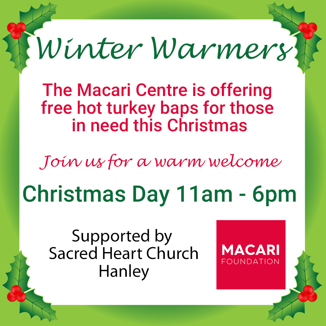 MacariFDN's tweet photo. The Macari Centre is offering free turkey baps on Christmas Day for those in need. 
Come to the centre on Regent Road between 11am - 6pm on the 25th and you'll receive a warm welcome. 
Thanks to the Sacred Heart Church who will be helping on the day. 
Pls RT to spread the word❤ https://t.co/VF5b5ULsTf