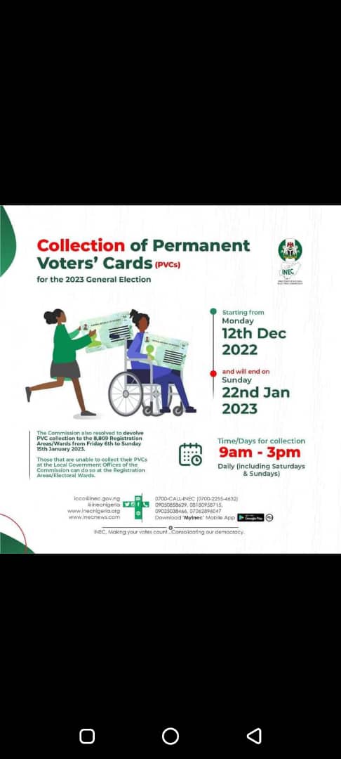 CybaDoc's tweet photo. Inec just released the website below for those who misplaced their slip or the information on your slip is erased.
Use the website to retrieve your slip. Your slip will be needed to collect your PVC.
https://t.co/xRc55g35Ek
#PVCUpdate #PVC https://t.co/6Vqj3DmP6K