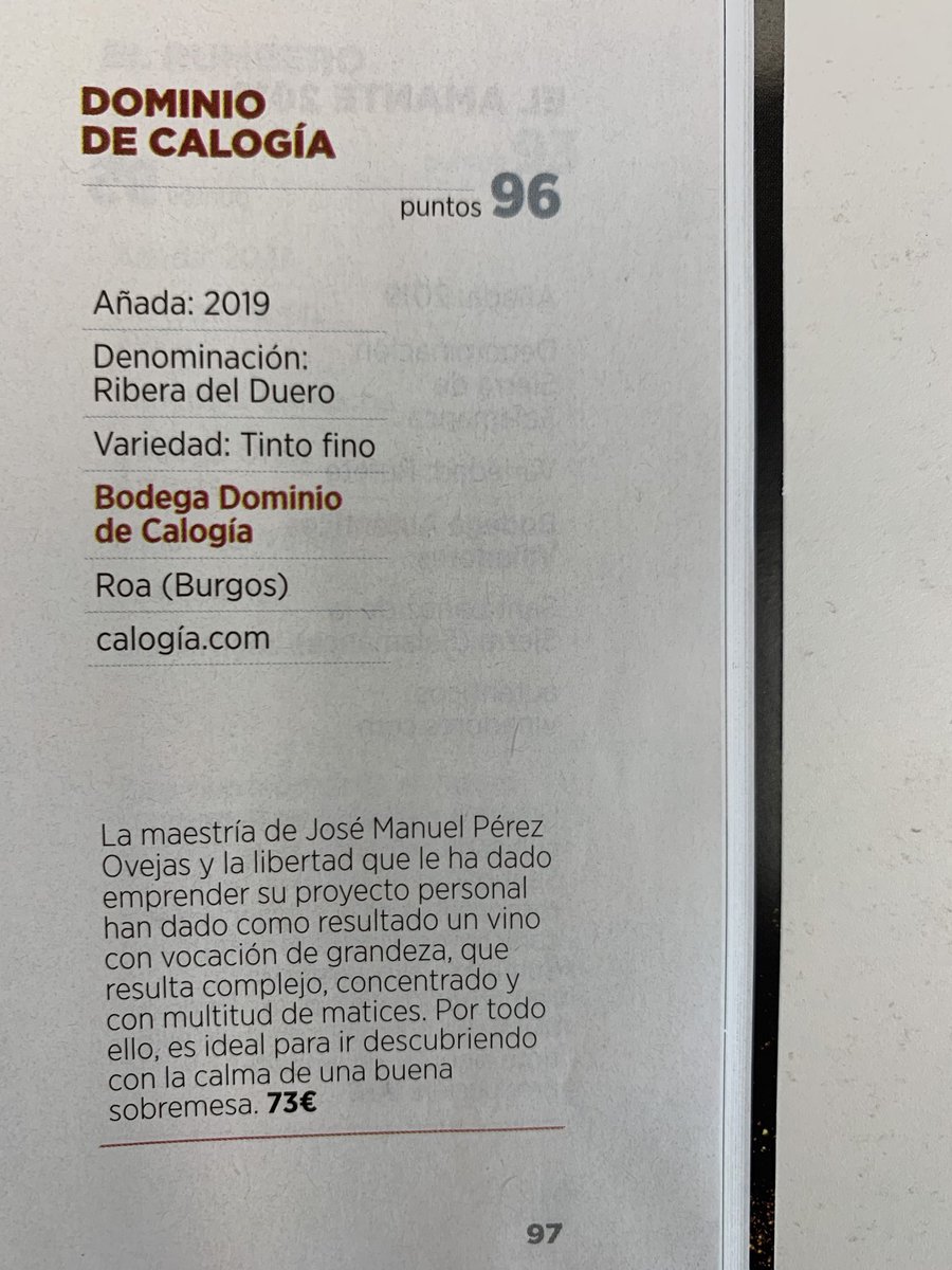 perezovejas's tweet photo. Excelente puntuación de DOMINIO DE CALOGÍA en la Guia de Vinos ABC 2023.

Una gran publicación para los profesionales.

Muchas gracias, Pilar Cavero.

#bodegaboutique
#dominiodecalogia
#grandesvinos
#riberadelduero
#roadeduero
#guiadevinosabc
#pilarcavero
#pilarcaveroperiodista https://t.co/EhKHmSz4eW