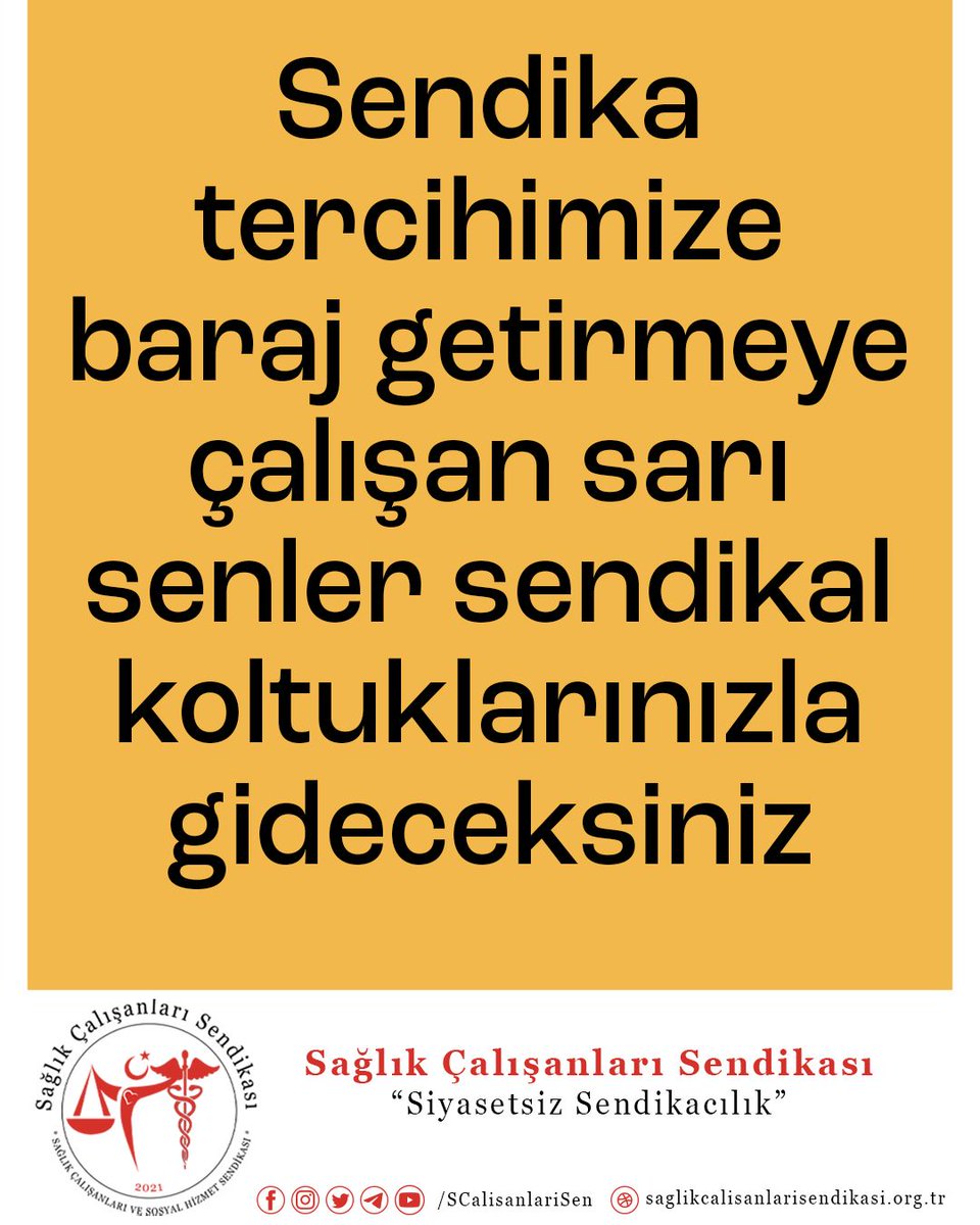 #sendikaltercihimedokunma
@SCalisanlariSen