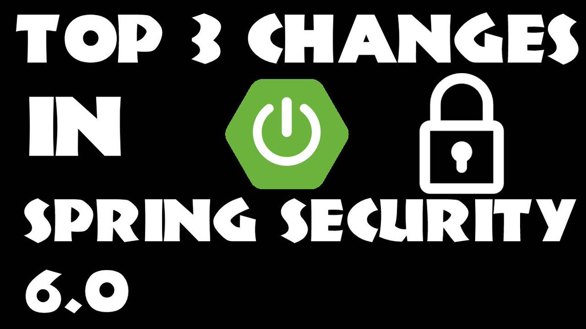 eyuzwa's tweet image. Had a chance to put together a small video on the top 3 recent changes to #SpringSecurity6 - youtu.be/1_D_fAJ8OpI #SpringBoot #Java