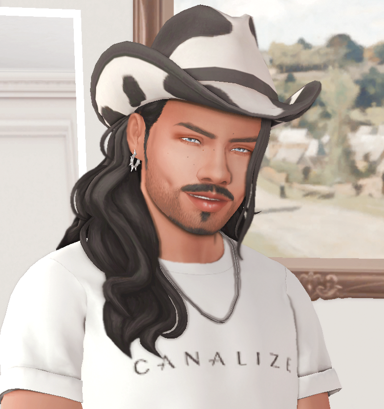 ro_simmer's tweet photo. DAY 3 OF THE CAS-MAS CHALLENGE by 
@sulsulsimsam 🌟

8 base Sims to make over + 1 free day.

Xavier loves the countryside, picnics and animals in general. His best friend is a cow called Rue. He is also a fan of horror movies and junk food.

#CASmasChallenge  
#ShowUsYourSims https://t.co/WapBMINcze