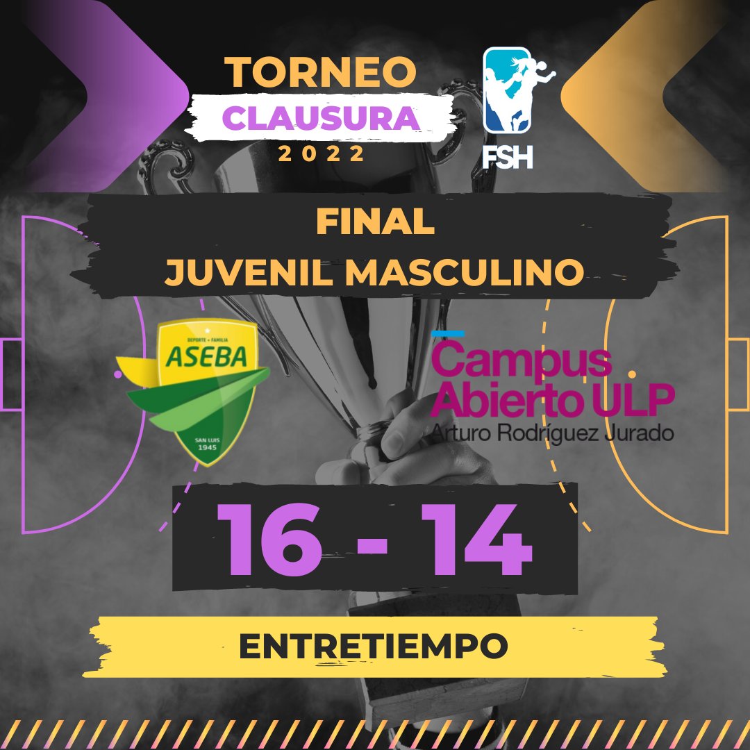 🤾‍♂️🤾‍♀️TORNEO CLAUSURA 2022 🤾‍♂️🤾‍♀️
🏆FINAL - JUVENIL MASCULINO
ENTRETIEMPO
Club Aseba 16 - 14  Campus U.L.P.

Transmisión por el YouTube de la Federación Sanluiseña de Handball
youtube.com/watch?v=wbyoVe…