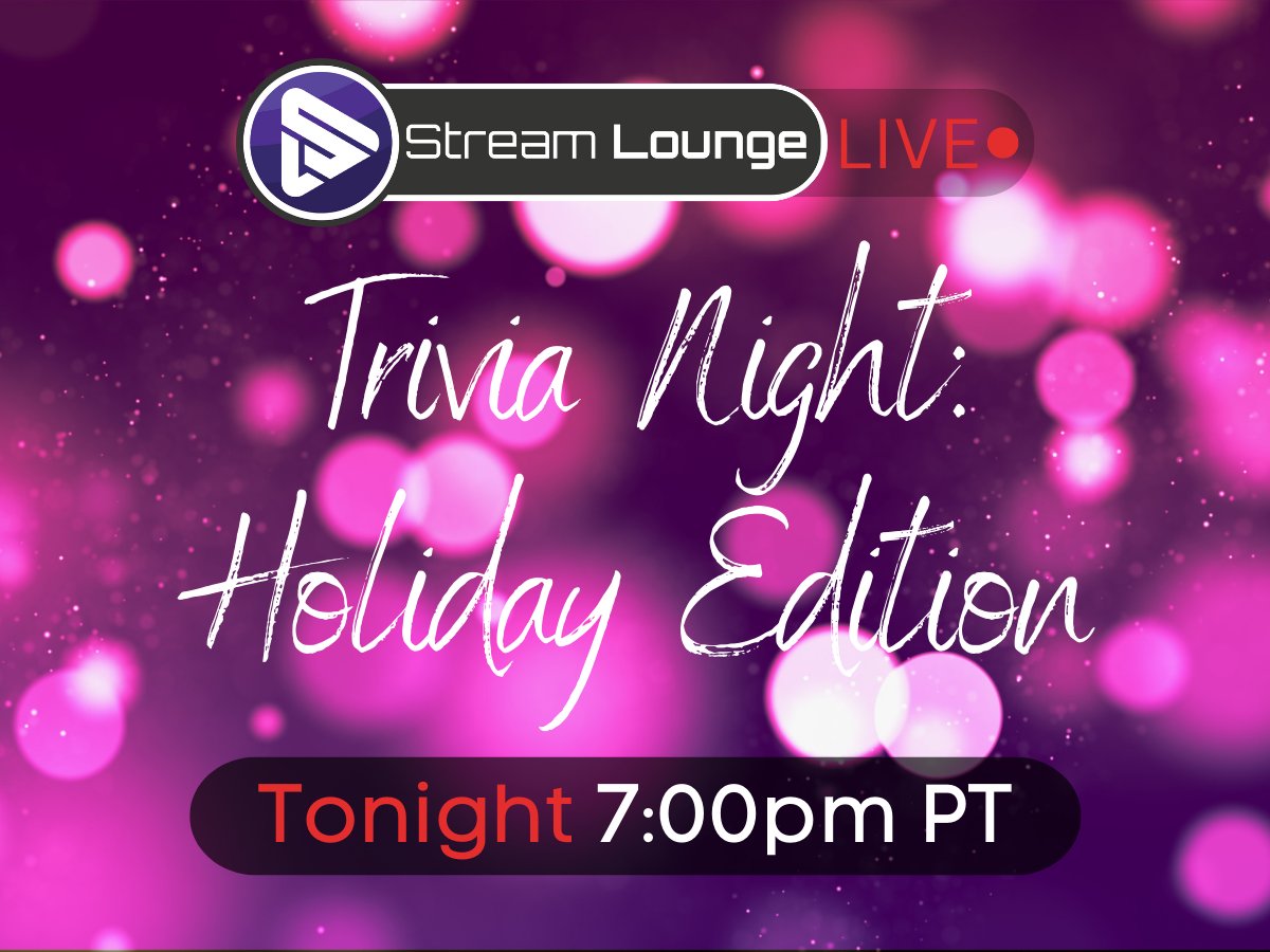 It's Trivia Night on #StreamLounge! Come watch some great creators compete to see who knows holiday movies the best!

Join live on your PC or Mac devices bit.ly/3uVgZbP