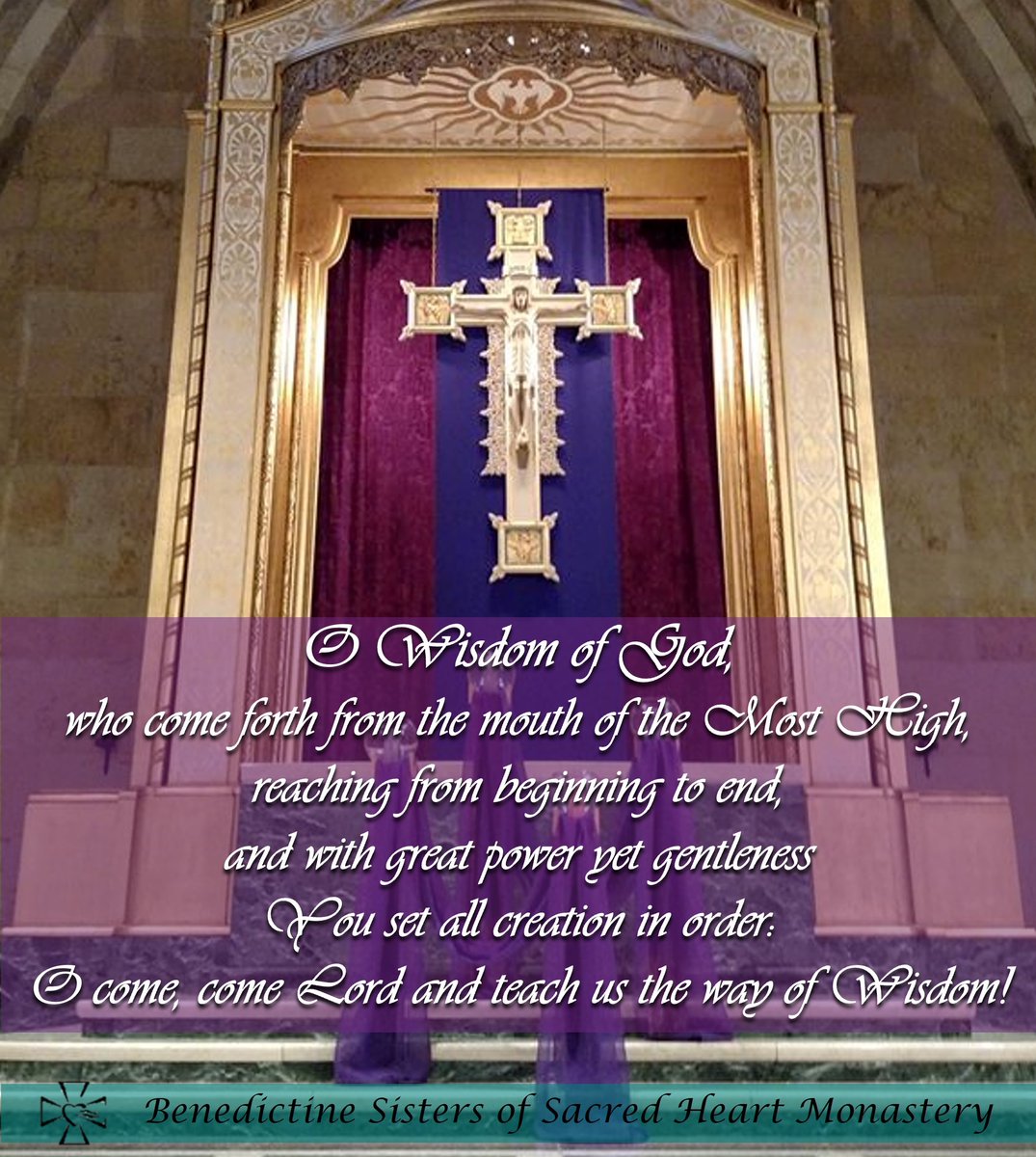 SHMBenedictines's tweet photo. The #OAntiphons "...proclaim the coming Christ as the fulfillment not only of Old Testament hopes, but present ones as well" (https://t.co/dHHnLQNmhJ).
#OWisdom #YanktonBenedictines #monastery #prayer https://t.co/XeZEWeue1w