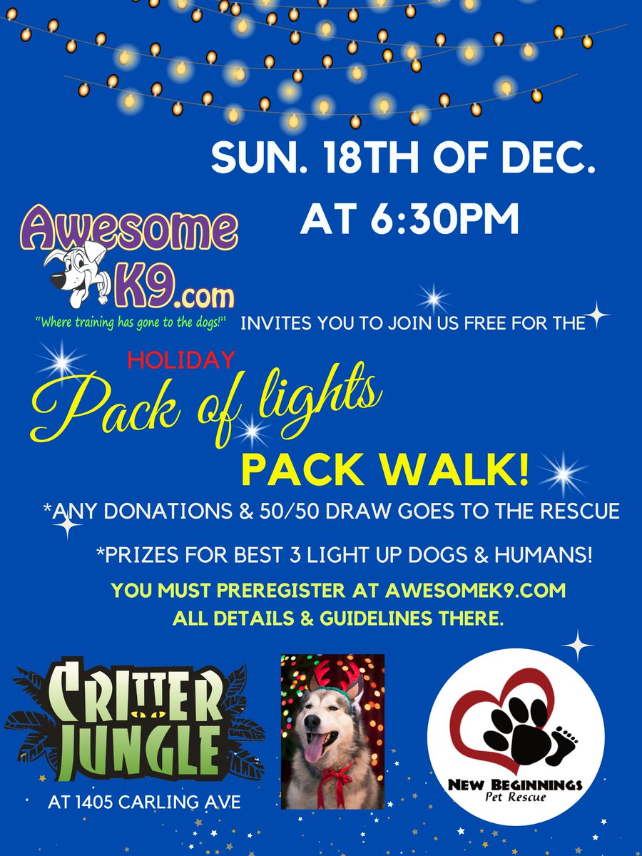awesomek9's tweet photo. Are you registered for the Pack of lights walk this Sunday at 6:30pm? - https://t.co/FYRObbtNDa https://t.co/Df2U6VYhMs