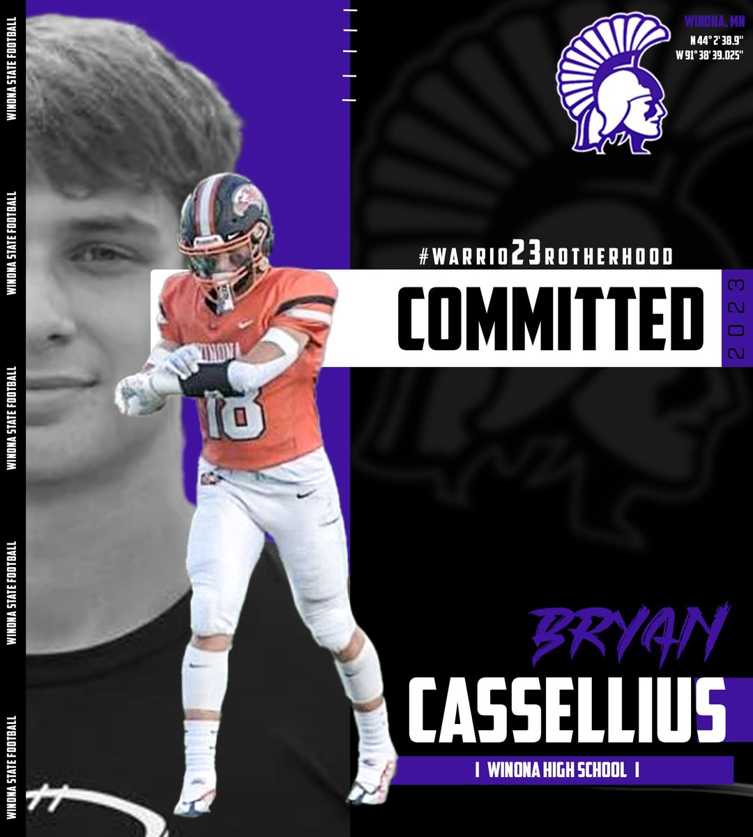 BryanCasselliu1's tweet image. 100% Committed! Beyond grateful for the opportunity to continue my athletic and academic career at WSU! @WinonaStateFB_ @Coach_Bergy @OJW_Scouting @PrepRedzoneMN @WinhawkF