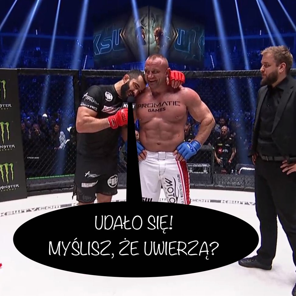 PrezesMarek's tweet photo. @KubaZwolak Po „walce”😎…
#pudzian #chalidow #KSW77 https://t.co/16HpGUXIZf