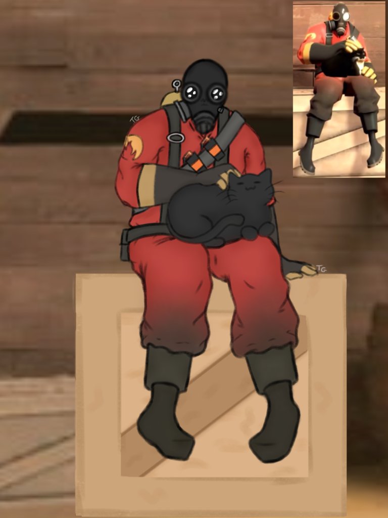 CrowsLollipop's tweet photo. pyro drawing :) #tf2 #teamfortress2 #thepyro #pyrotf2 #tf2fanart https://t.co/cKEv4YvlXO