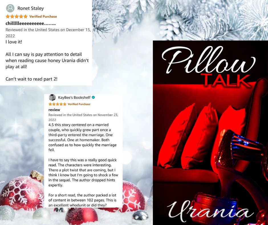 Tap into this quick read and add a little spice to your holiday season tinyurl.com/Uraniapillowta… 
#readingseason #books #spicyread #blackauthors #pillowtalk #BookRecommendations #readingissexy #readmore #kindleunlimited #kindle #shortstory #quickread