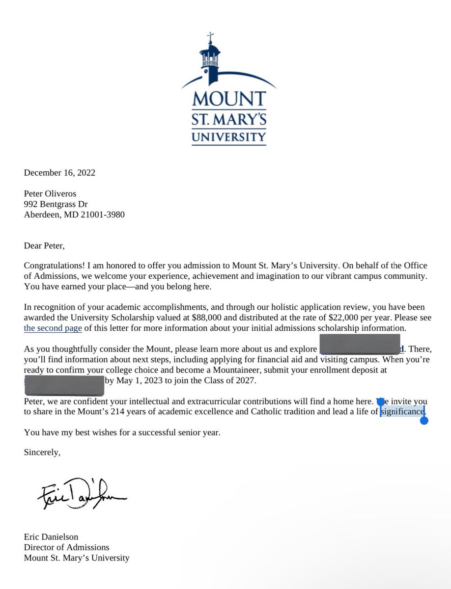 pxt3rr's tweet photo. Blessed To Receive A Academic Scholarship For Mount St.Mary’s University 🙏🏼 https://t.co/iWvaHHMD1p