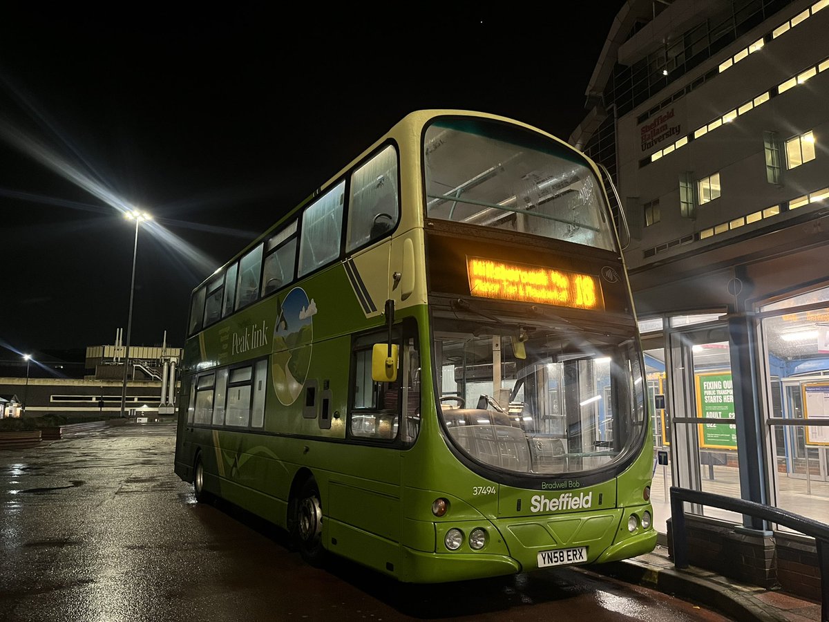 Well this is definitely off route for me today it’s 37494 operating the service 18 at 19:40 towards Hillsborough. Saturday 17 December 2022