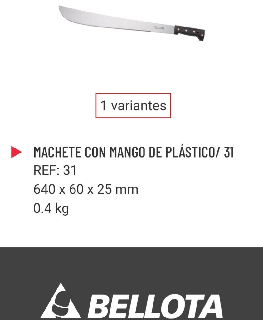 Comeñista on Twitter "Esos machetes de marca Bellota solo se venden en