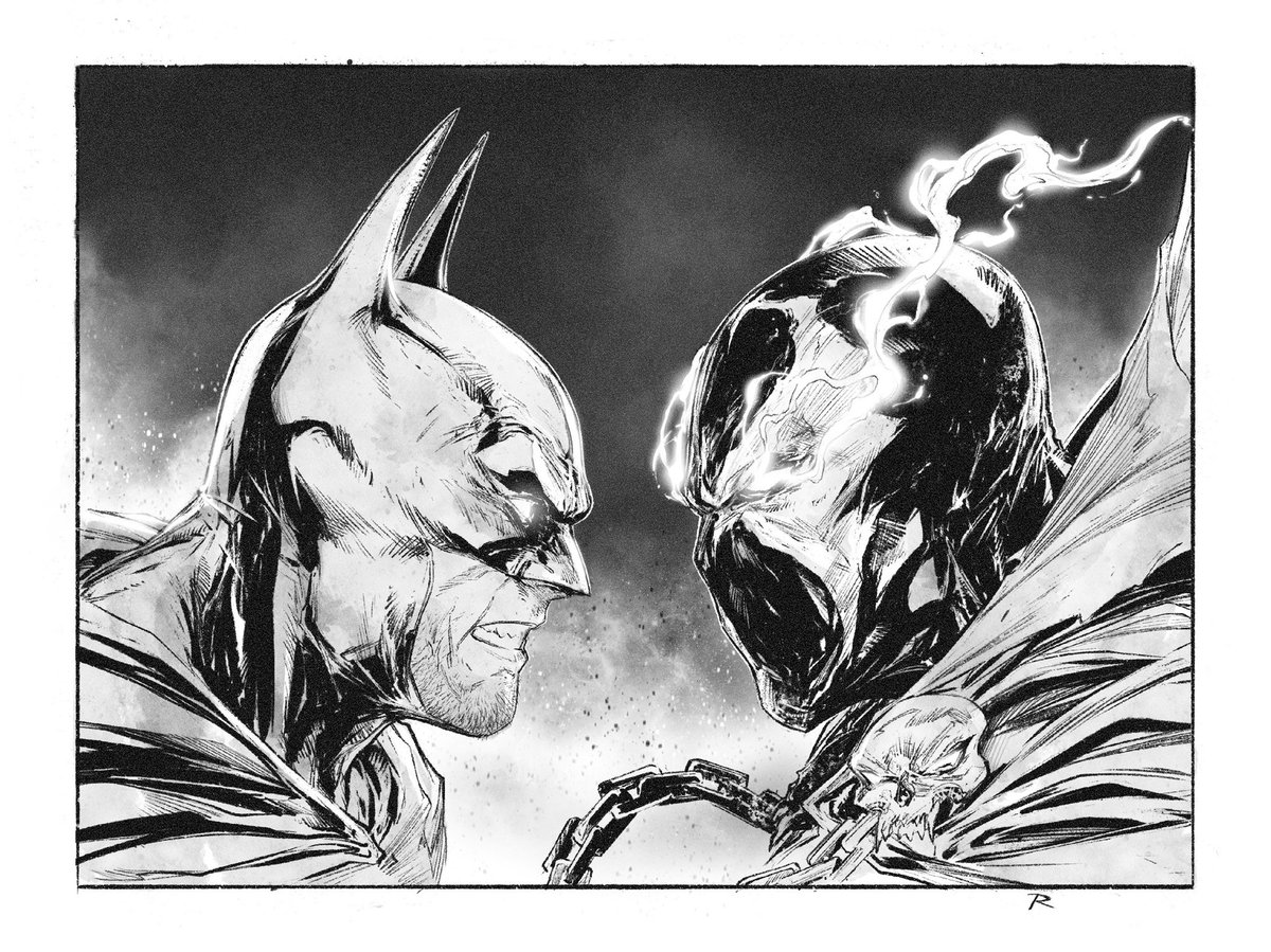 Panel sketch. Bats and Spawn by me #batmanspawncrossover #spawn #Batman #toddmcfarlane #digitalart #Procreate
