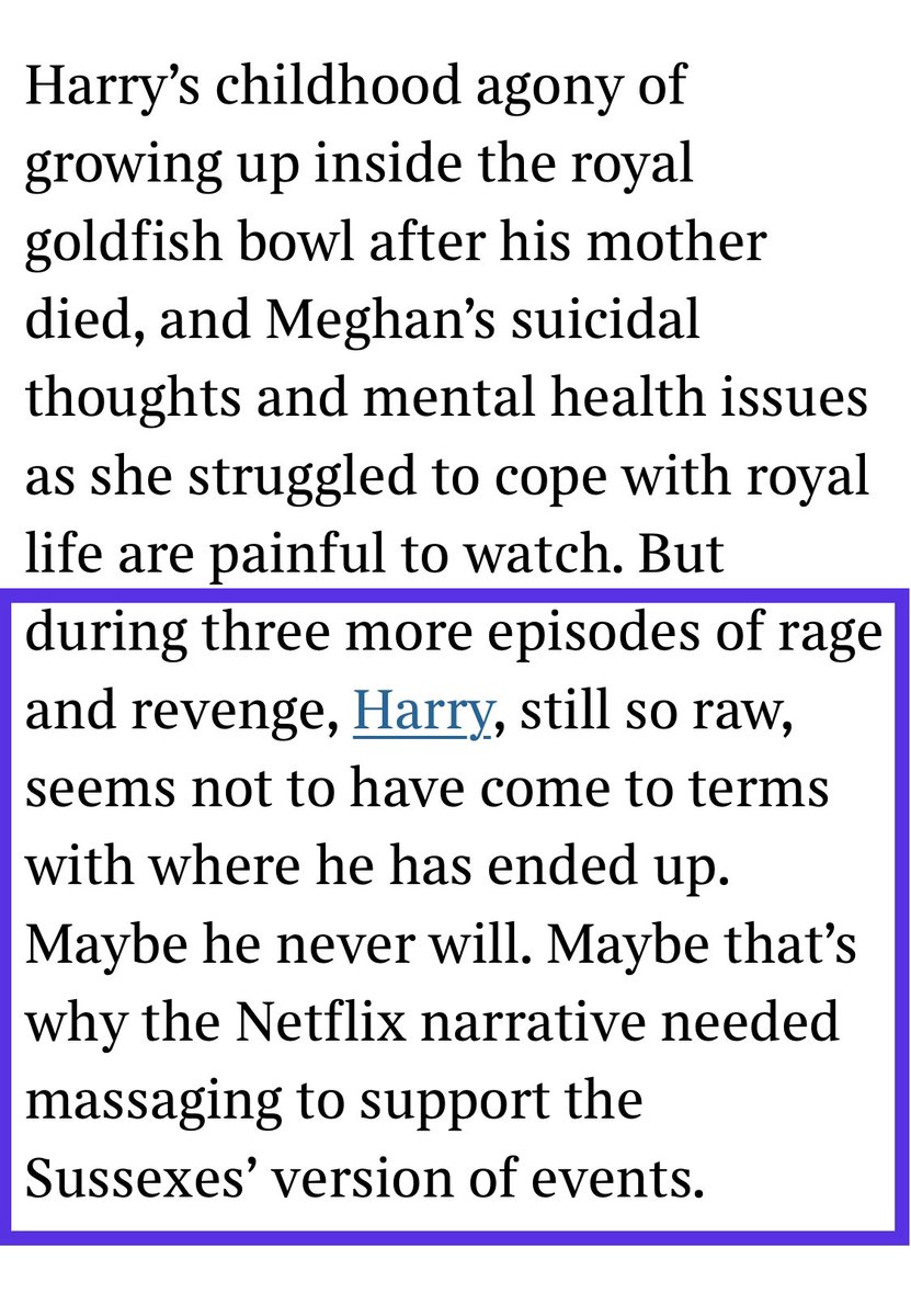 quickbeam71's tweet image. A summit w/anyone as full of rage as #HaplessHal will only result in more stories about how the BRF “abused” them. If the @netflix narrative can’t stand on its own after 6 excruciatingly BORING hours, then a meeting w/the BRF won’t do any good. 
From the article…
