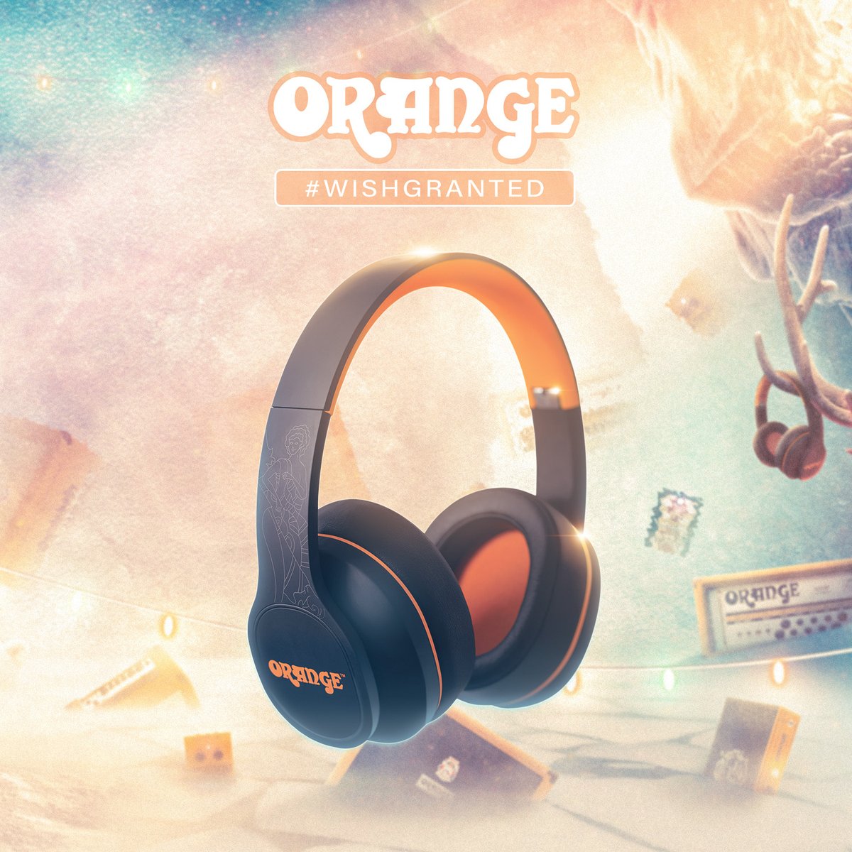 OrangeAmps's tweet photo. #WishGranted ✨ We're giving away $25,000 worth of Orange Gear this year, make your wish now! 

To enter, leave a comment with your wish and the #WishGranted hashtag on any of our Wish Granted social posts, or via https://t.co/jmv58BtxNe

More info on our website. Good luck! 🎄 https://t.co/KqlusMSQSb