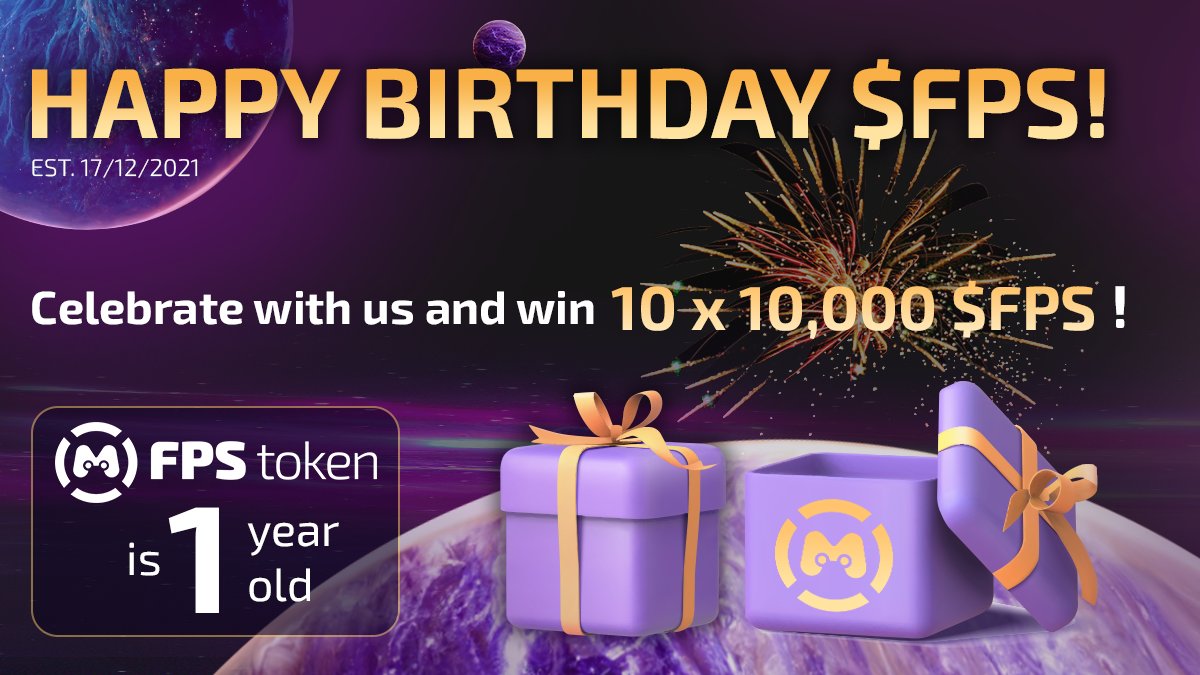 🎂 HAPPY BIRTHDAY $FPS! 🎂

It's time to celebrate by recalling your first $FPS memory!  

To win 10,000 FPS: 
🔹 Like + RT 
🔹 Comment: 
🔸 Where you heard about $FPS first
🔸 The date of your first $FPS buy

Winners will be chosen in 48 hours!