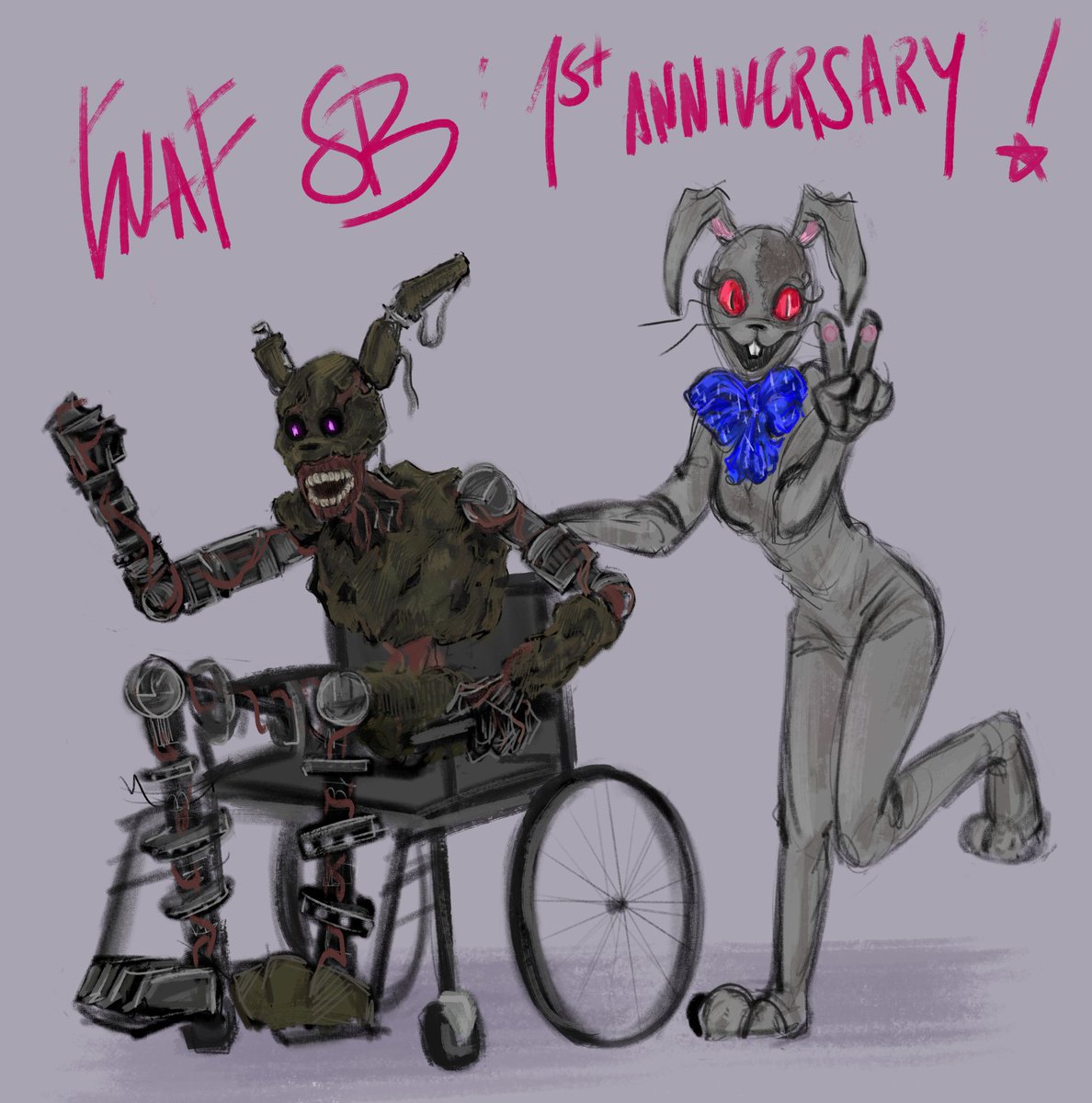 Something old, something new. Happy fnaf anniversary!🐻🎊 (art by me) :  r/fivenightsatfreddys