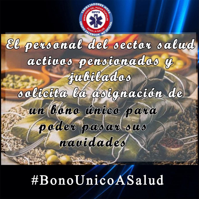 vallefresco's tweet photo. Nosotros el personal de #salud queremos que se nos incluya en la serie de bonos especiales de fin de año... 
Somos tan merecedores como el resto de los trabajadores... 
#BonoUnicoASalud
.@NicolasMaduro 
.@delcyrodriguezv 
.@MagaGutierrezV https://t.co/FimthP2fPf