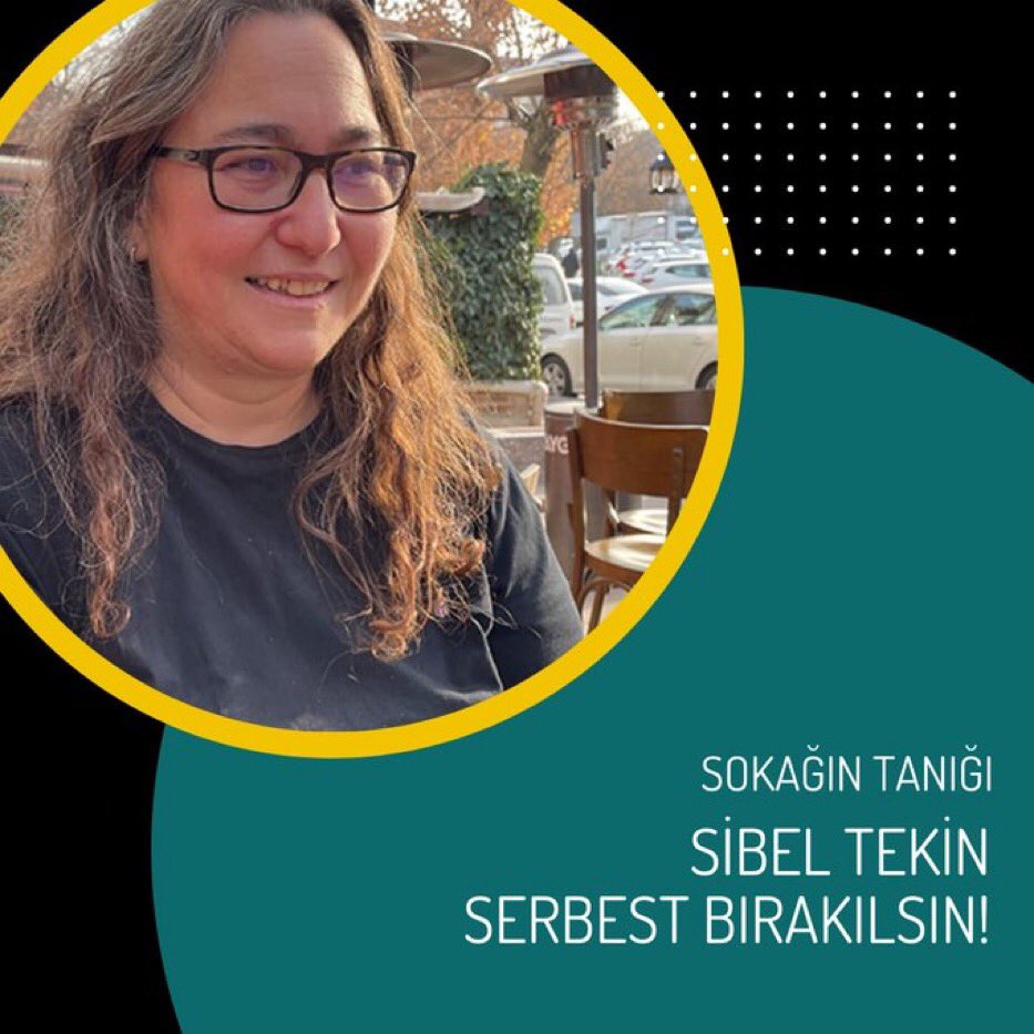 Belgesel yönetmeni, gazeteci Sibel Tekin‘nin tutuklanması keyfi ve hukuksuzdur!
Erkek iktidarın  güdümünde bir sindirme ve tahakküm aracına dönüştürülen yargı sisteminin bu hukuksuz kararlarına artık tahammülüz kalmadı. 
#SibelTekin derhal serbest bırakılsın!