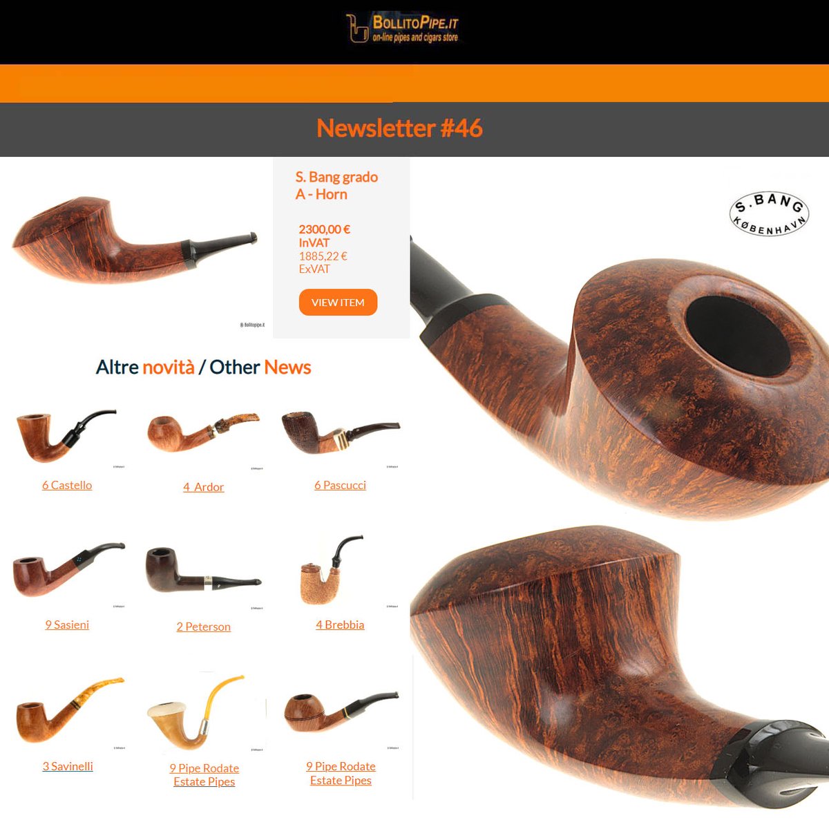 Gentili Clienti 
Abbiamo aggiornato il sito web con tanti nuovi prodotti. bollitopipe.it/it/ultime-novi… #bangpipes #sbangpipe #castellopipes #ardorpipes  #pascuccipipes  #sasienipipes  #petersonpipes #brebbiapipes #savinellipipes, #smokingpipe #tobaccopipes #pipesmoker #Bollitopipe