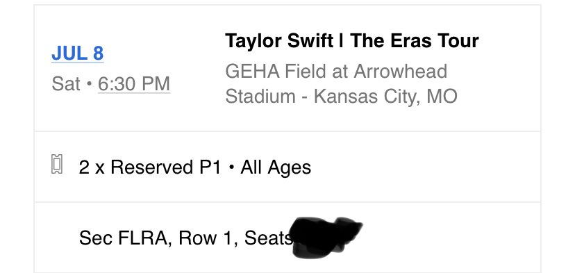 starlitsinger's tweet photo. Thank you so much @taylorswift13 @taylornation13 @Ticketmaster bc I finally got tickets to see #erastour in Kansas City! I have not stopped crying since I found out 2 hours ago! But I will be seeing Taylor from the front row!! I literally can’t believe it! (Sorry for bad word) 😭 https://t.co/uOadGegEVa