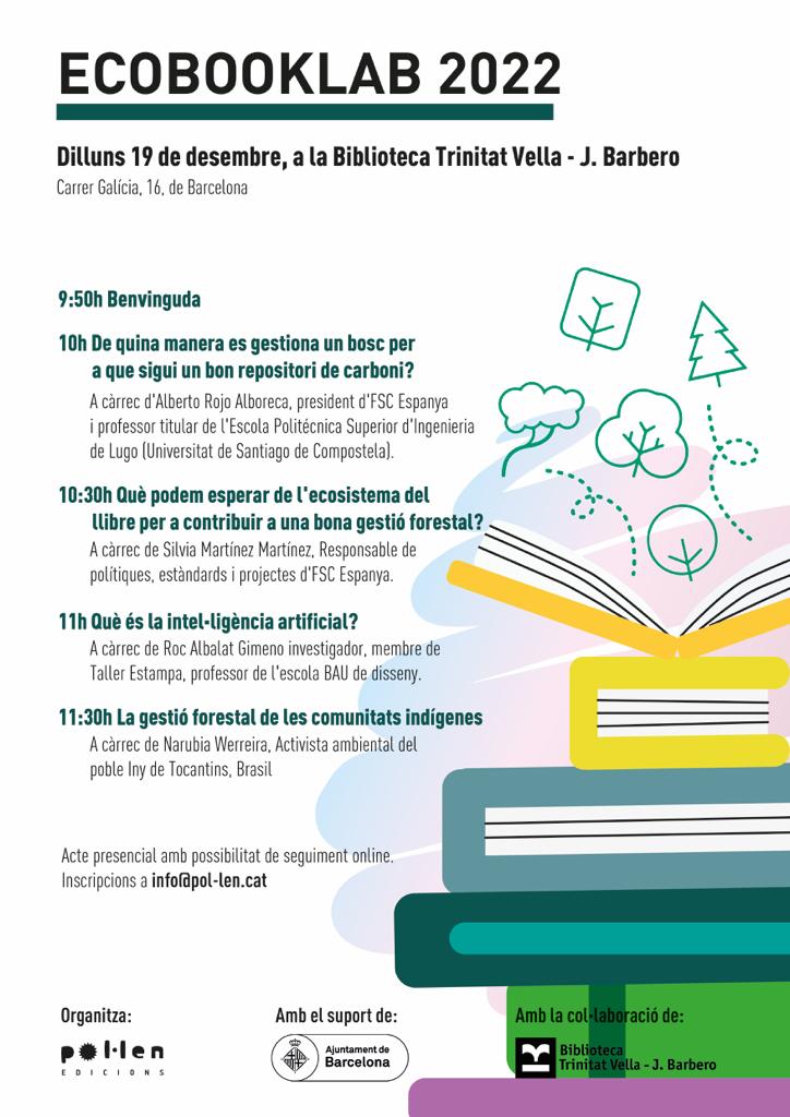 jordipanye's tweet photo. L' #EcoBookLab d @pol_lenedicions torna aquest dilluns amb un personal de #luxe: @FSC_Spain #RocAlbalat d @tallerestampa i @werreria
A la #BibliotecaTrinitatVella No us ho perdeu!
@ecoedicio_cat @Leitat https://t.co/b4MXpYMtJK