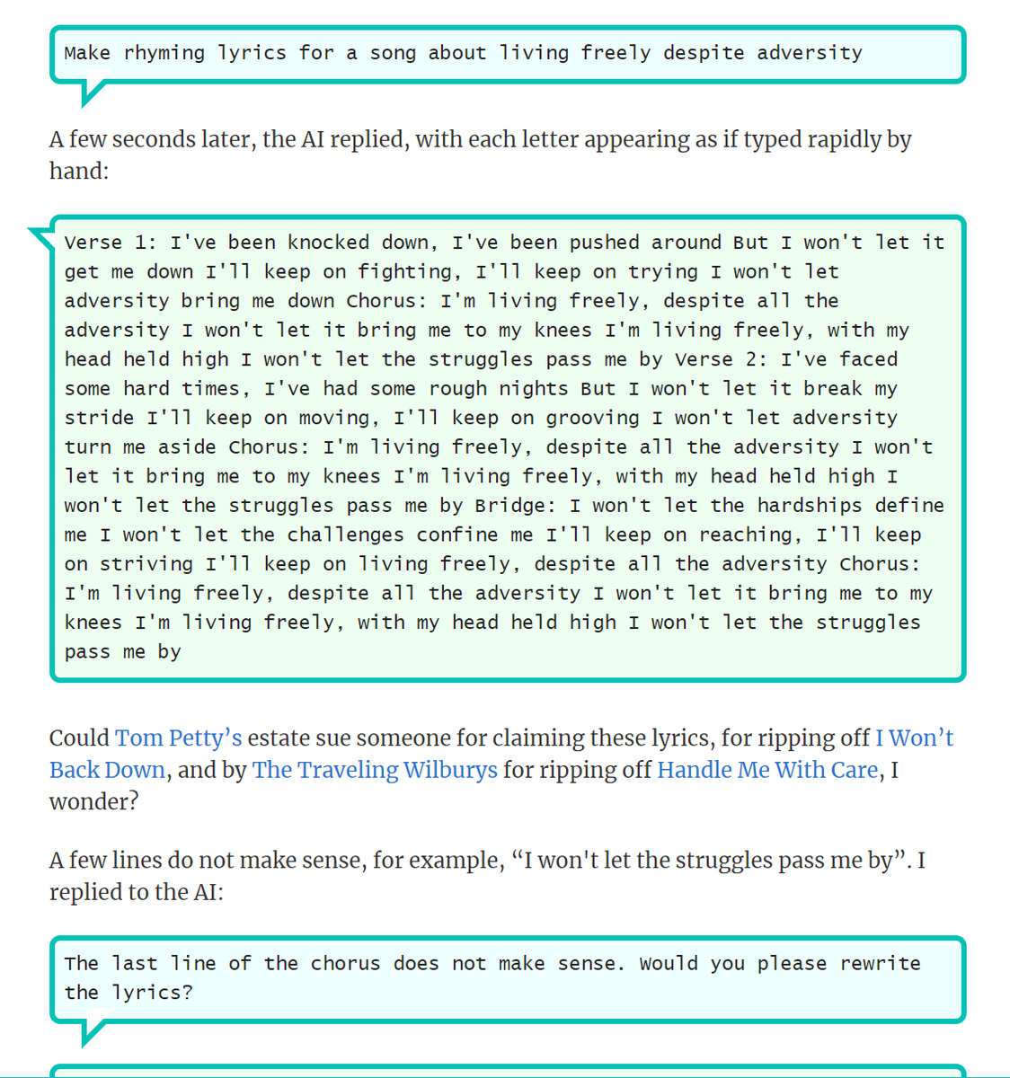 I asked ChatGPT to write some lyrics.

mslinn.com/av_studio/190-…