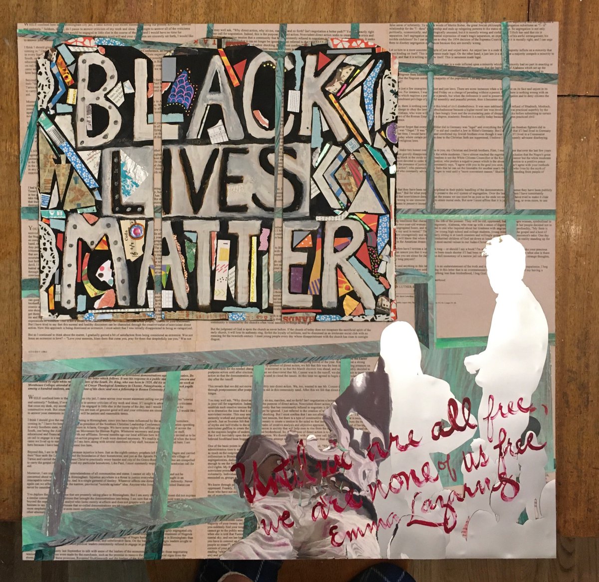 strvngrtst's tweet photo. #BlackLivesMatter #MartinLutherKingJr
#BirminghamJailLetter
#SixteenthStreetBaptistChurch
#EmmaLazarus #poet
#StatueOfLiberty
#you #me #us #stainedglass
#acrylic #newsprint #reflection #mirrored #contactpaper #nailpolish
#berkeleycommonplace #postalcollageprojectno12 https://t.co/GJK6lhqDoH