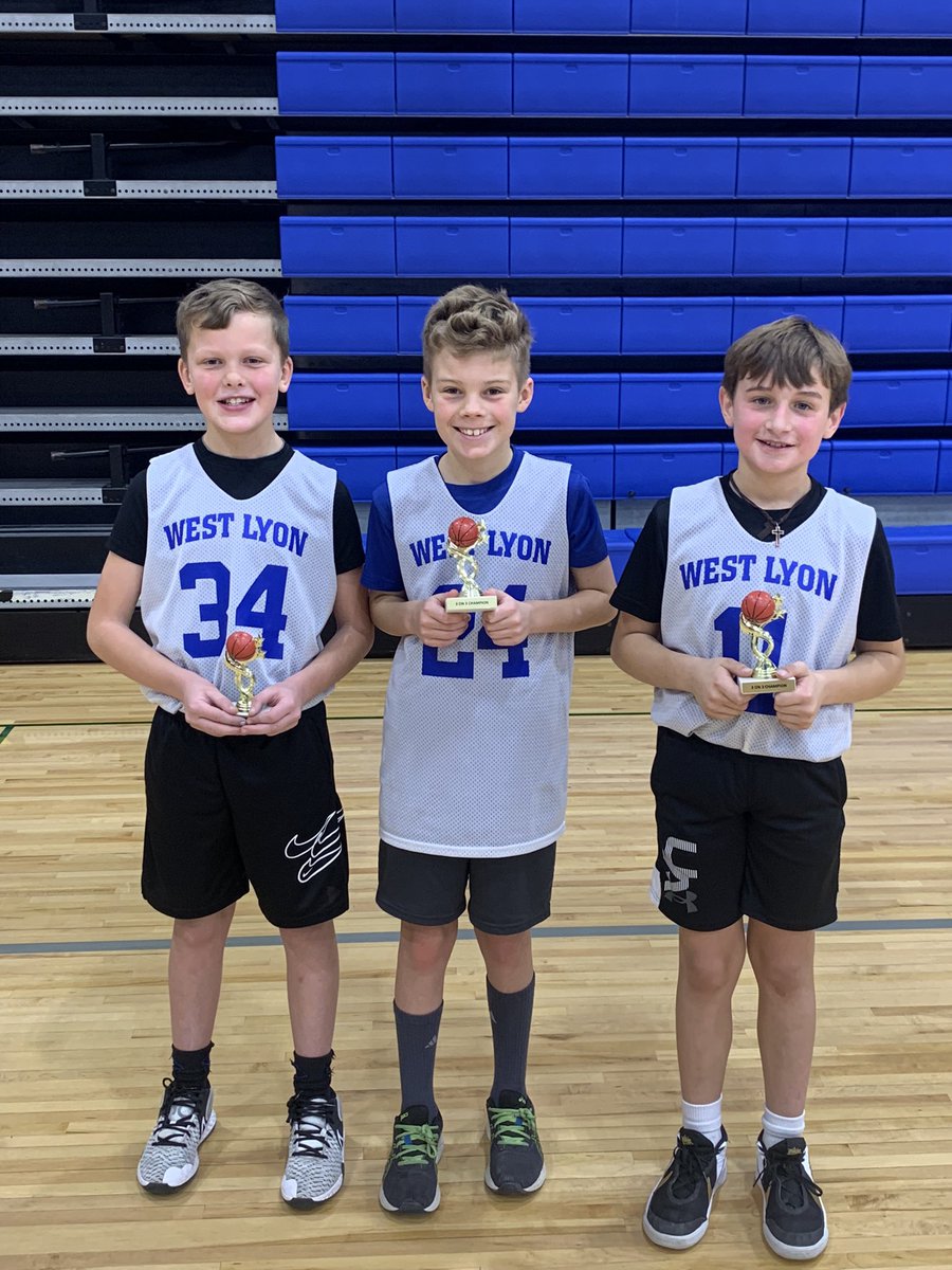Congrats to our 4th grade 3 on 3 Champs! Dylan McKenney, Trevor Smith, and Kyler Childress