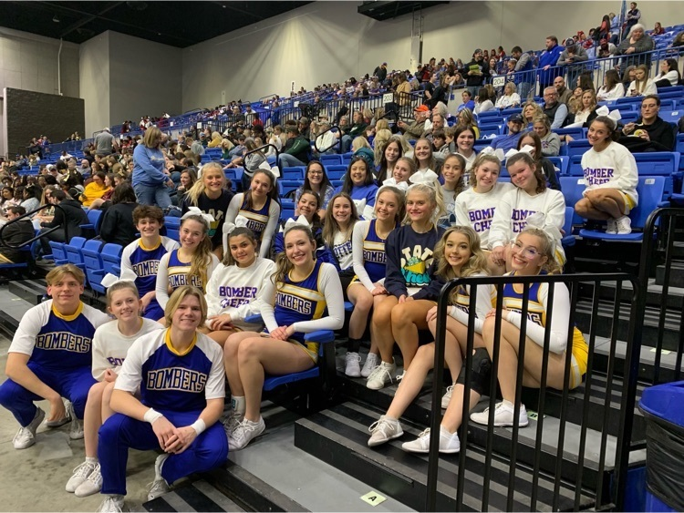 Cotter Warrior cheerleaders cheered on our Bomber Cheerleaders today at State!