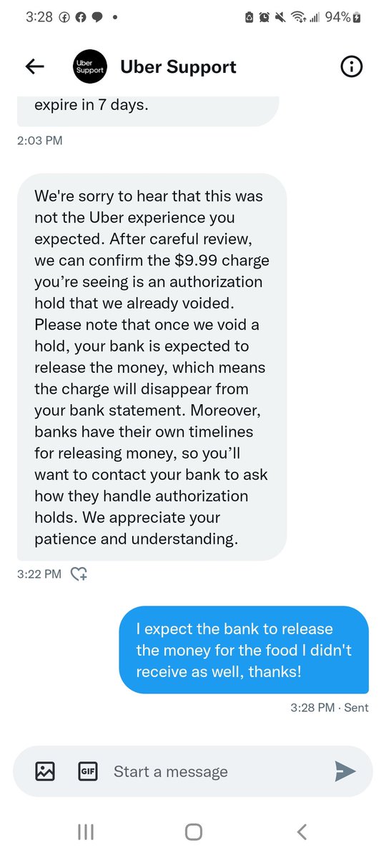 nism0calypse's tweet photo. @Uber_Support Not interested in bots. Better find a supervisor. https://t.co/eNQhCGFvwe