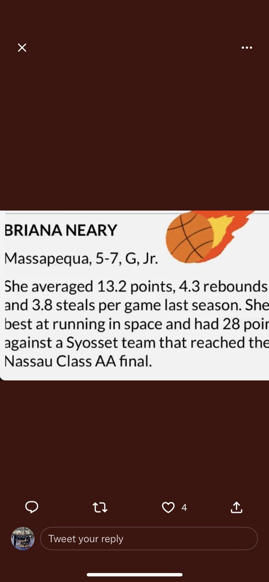 Congrats to BRIANA NEARY on making top 100 ,  my opinion one of the best point guards in Long Island easily . Great job Breezy <a href="/BrianaNeary2024/">Briana Neary‘24 Basketball</a>