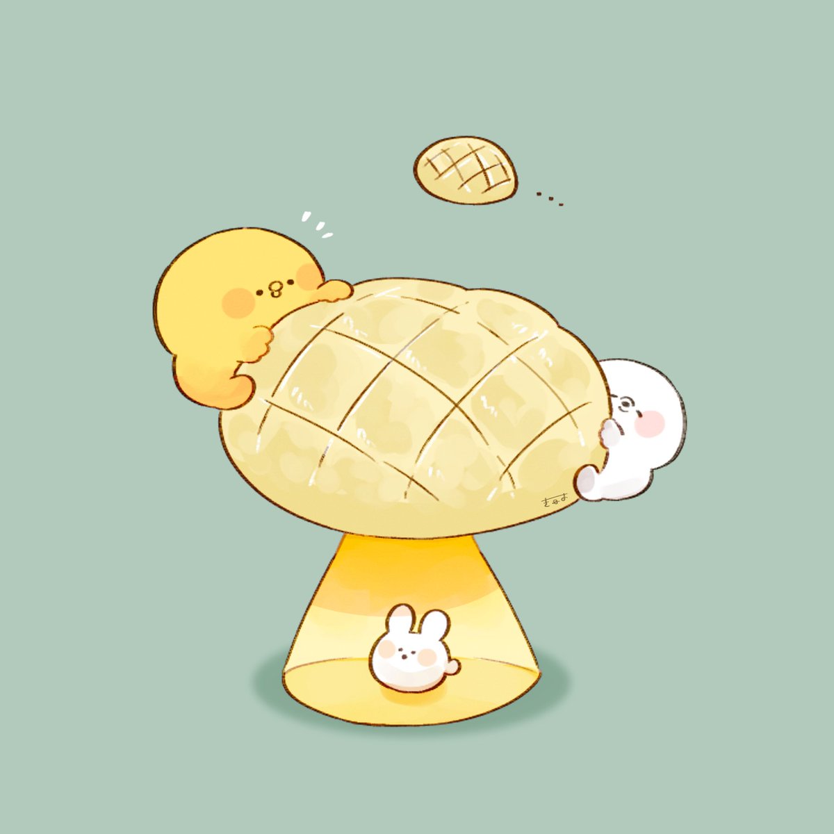 メロンパン#きみピヨ 」|てんみやきよのイラスト