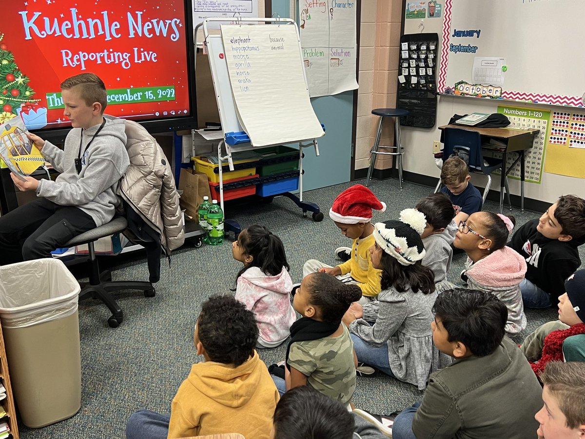 MrsKeelyLewis's tweet photo. My #fabfirsties had a special guest from 3rd grade read them a Christmas story this week. Wishing everyone a wonderful holiday break! Enjoy your time with family and friends! @KuehnleKISD @KleinISD #koalap2pmoments https://t.co/4iN2qXtGe4