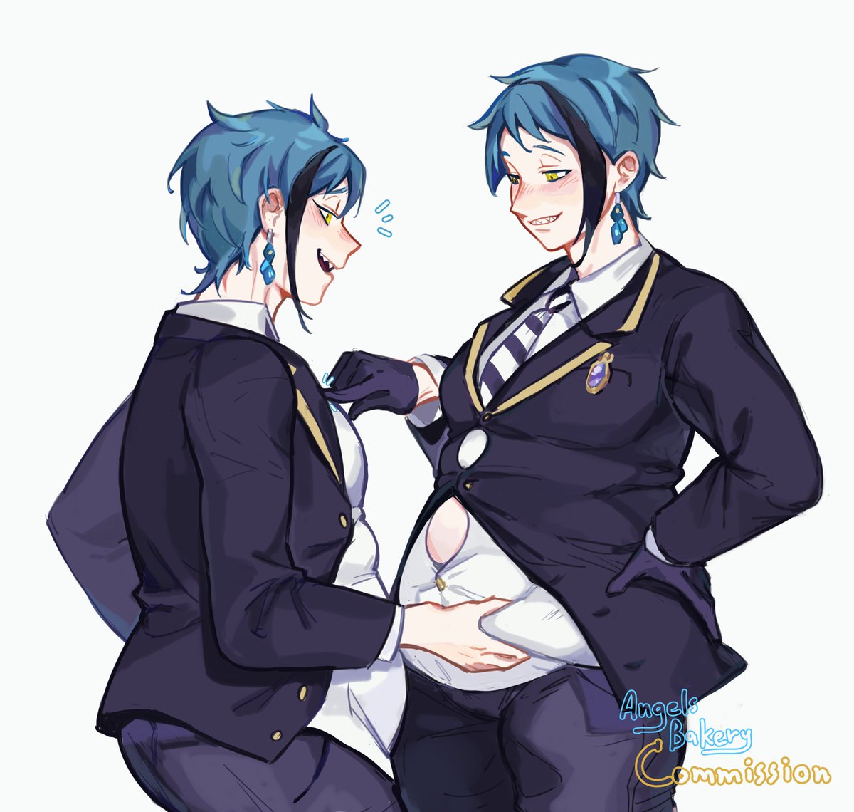 comm with happy twins for @quinnpriv1 💙✨🐟