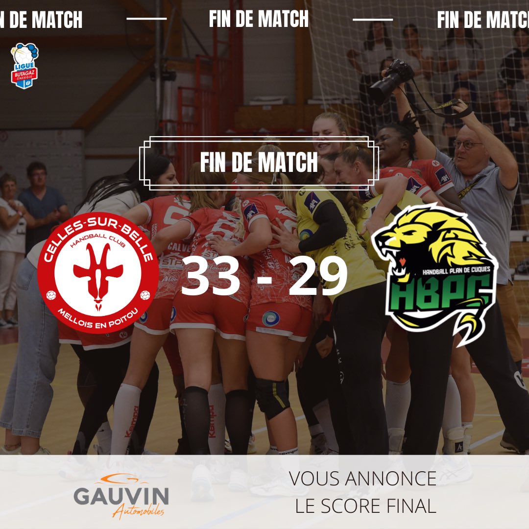 FIN DU MATCH 🚨

Nos Belles remportent le match face Hbpc - Handball Plan de Cuques 33-29, bravo à elles pour cette victoire 💪🏼🤍❤️

Et merci pour cette ambiance de feu à L'Acclameur | Niort 💪🏼