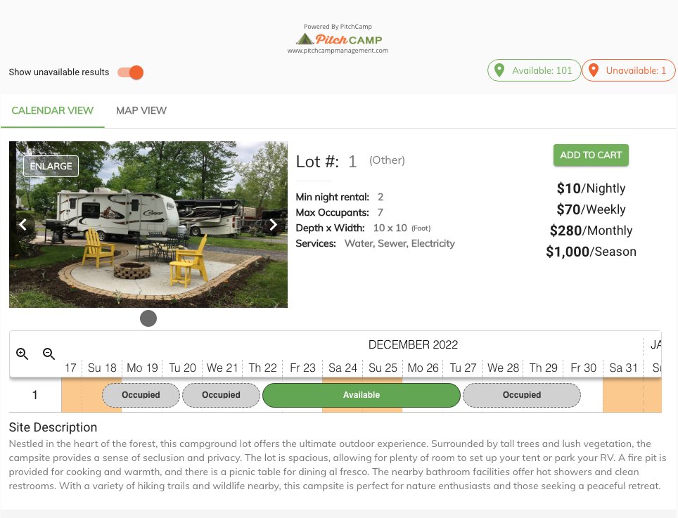 CampPitch's tweet image. Hey everyone! 

I&apos;m excited to announce that I&apos;ve been working hard to release a new campground booking timeline feature! This feature will allow your clients to book their camping trip with just a few clicks. 

#campground #rvcampgroundbooking #pitchcamp #bookings #reservations
